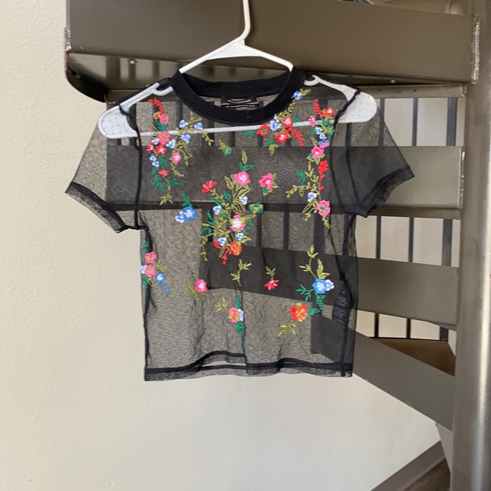 Urban outfitters mesh flower shirt size L